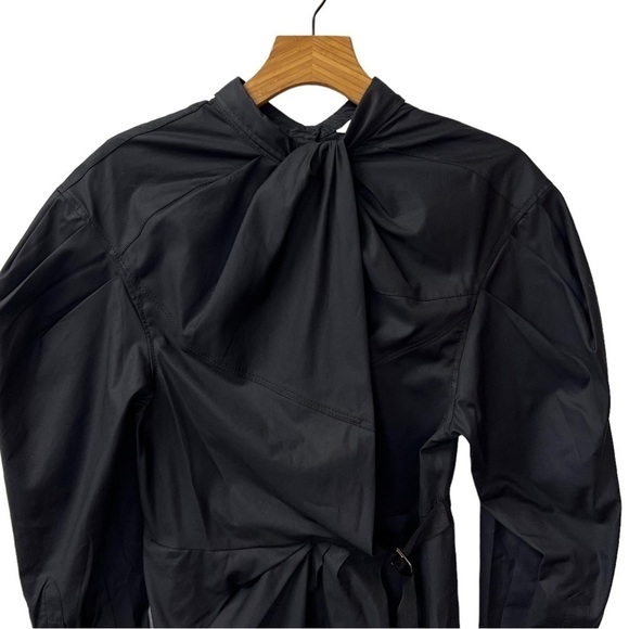 Zara Blogger Favorite Mini Dress with Knot in Midnight Navy Size M NWT - Picture 8 of 16